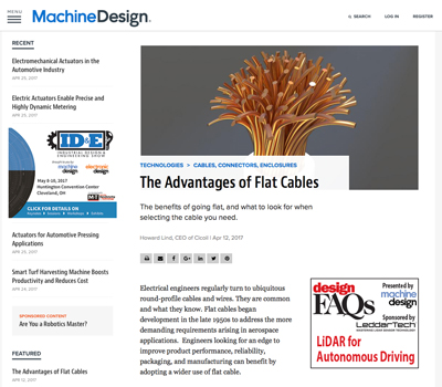 Machine Design Features Flat Cable Advantages